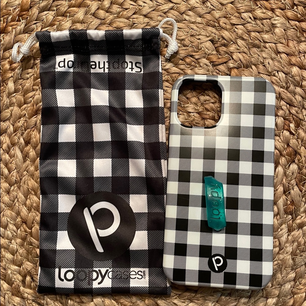 Loopy Case Black and White Checkered iPhone 12/12pro Case